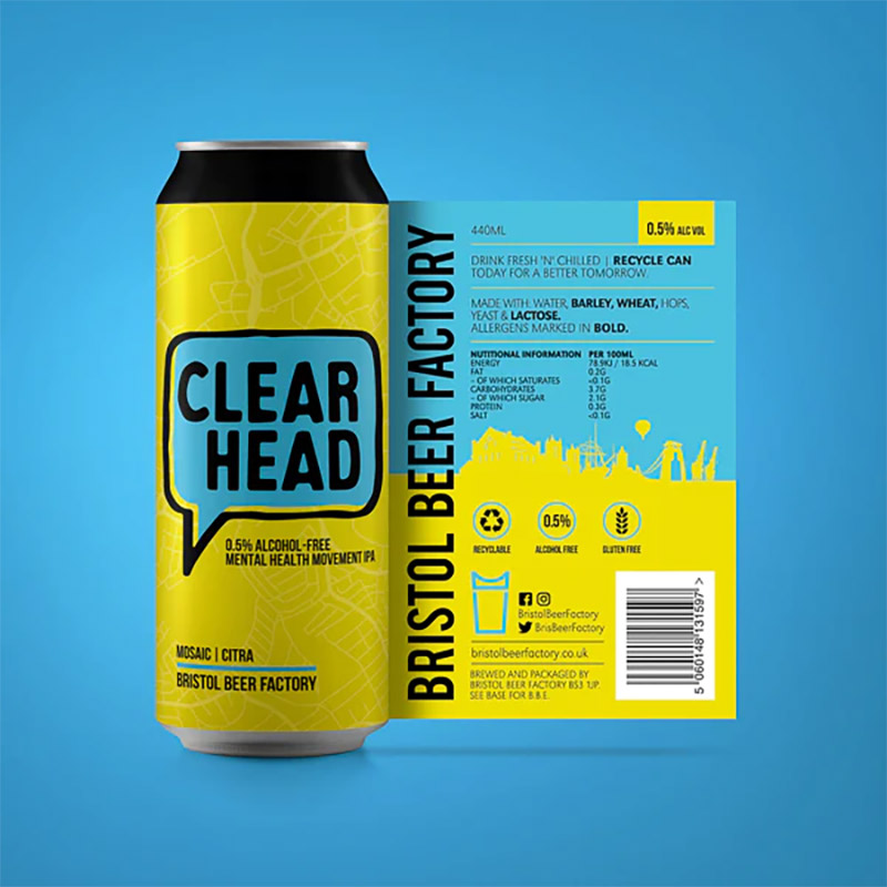 Bristol Beer Clear Head Alchohol Free IPA 440ml Cans