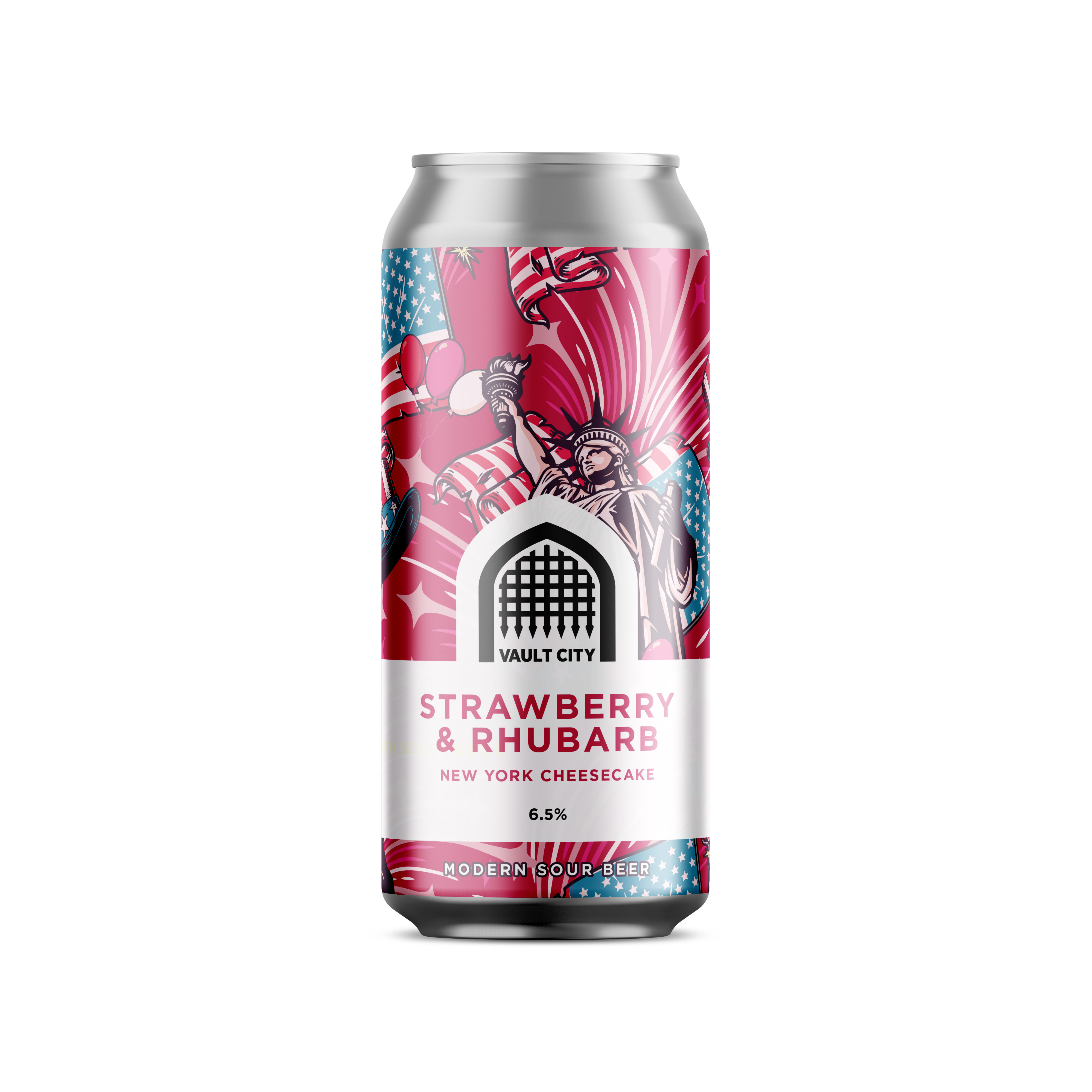 Vault City Strawberry & Rhubarb New York Cheesecake 440ml Cans