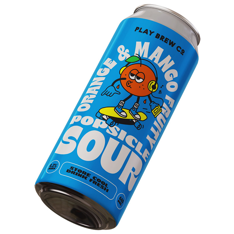 Play Orange & Mango Popsicle Sour 440ml Cans
