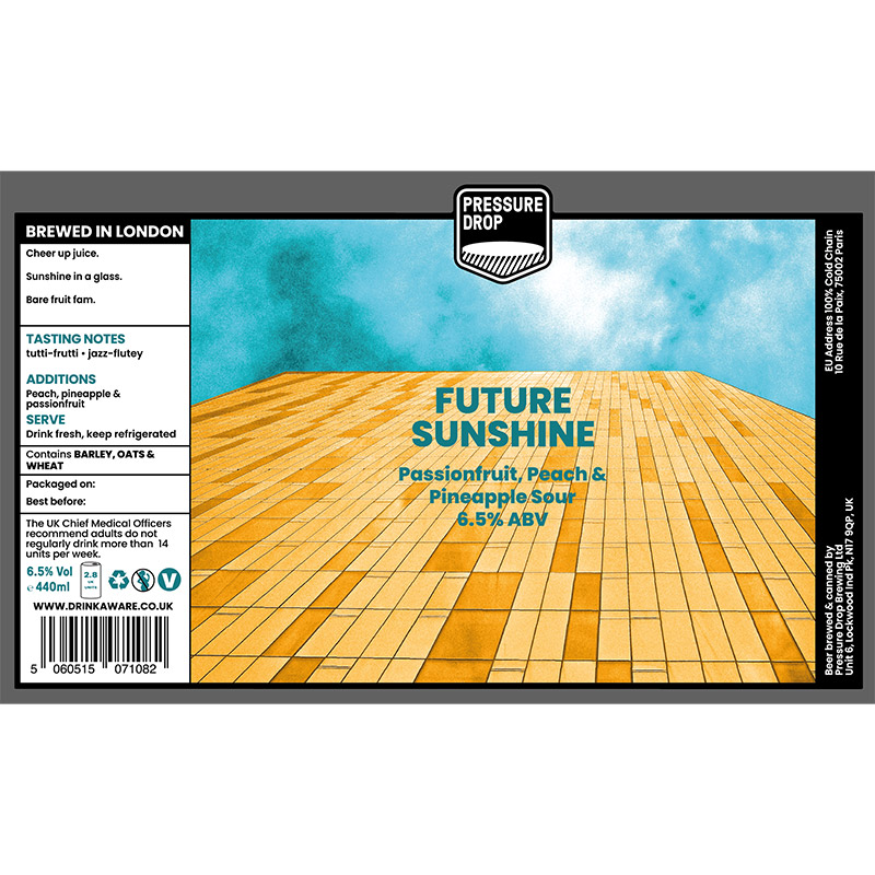 Pressure Drop Future Sunshine - Passionfruit, Peach & Pineapple Sour 440ml Cans