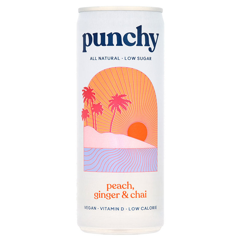 Punchy Peach, Ginger and Chai 250ml Cans x 12