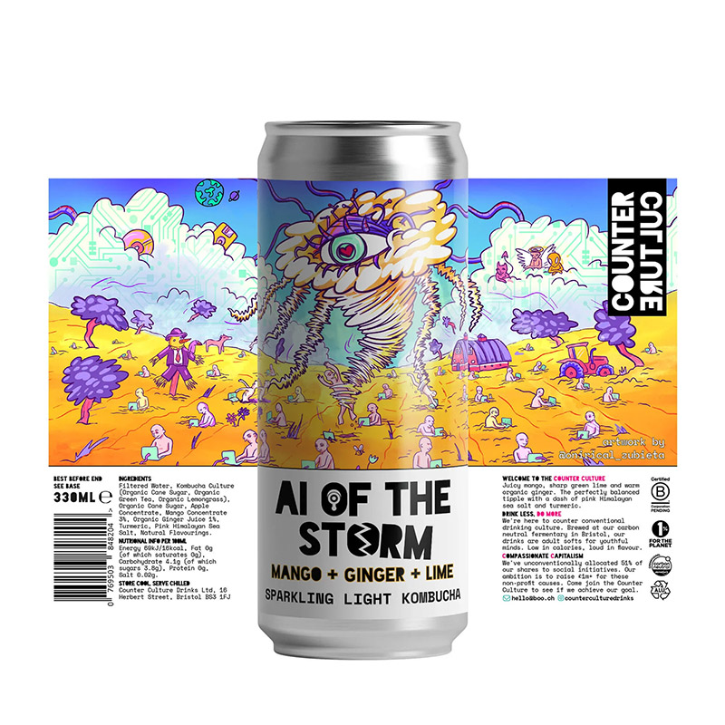 Counter Culture AI of the Storm Mango, Ginger and Lime Sparkling Light Kombucha Cans
