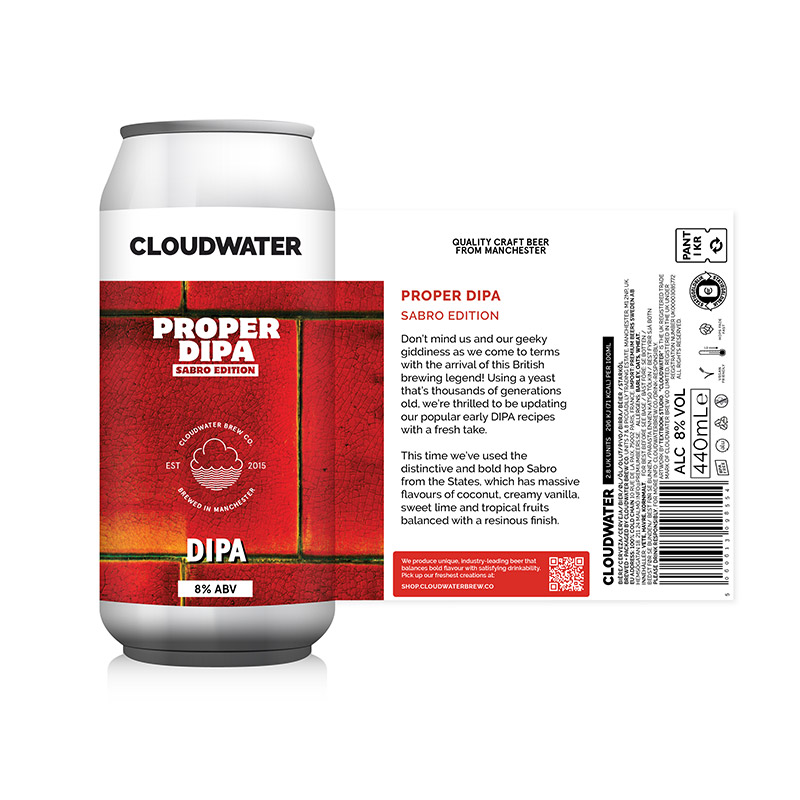 Cloudwater Proper DIPA Sabro Edition 440ml Cans