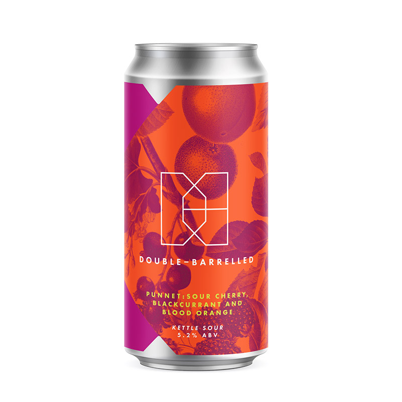 Double-Barrelled Punnet Sour Cherry, Blackcurrant and Blood Orange 440ml Cans