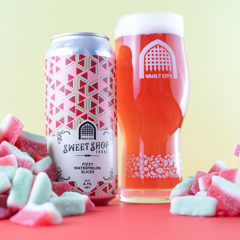 Vault City Sweetshop Sours Fizzy Watermelon Slices Cans