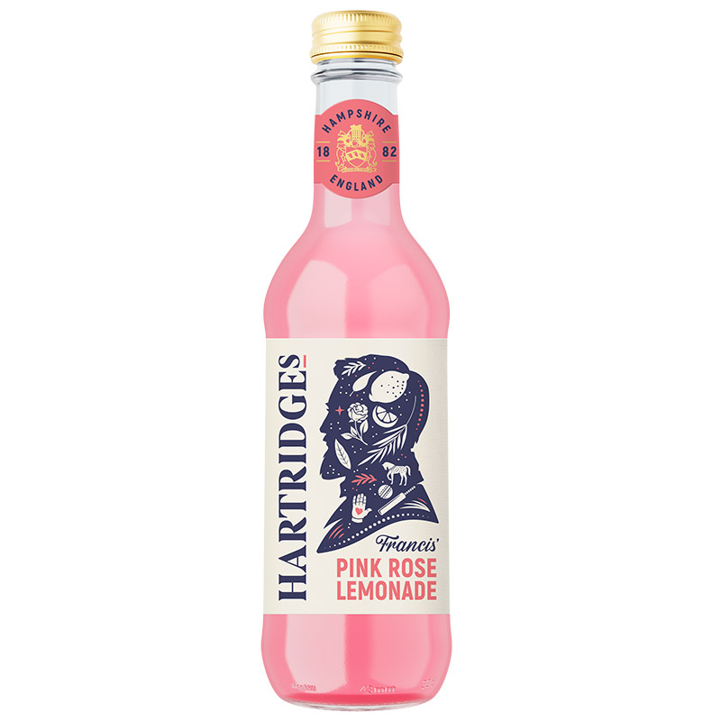 Hartridges Pink Rose Lemonade 330ml Bottles