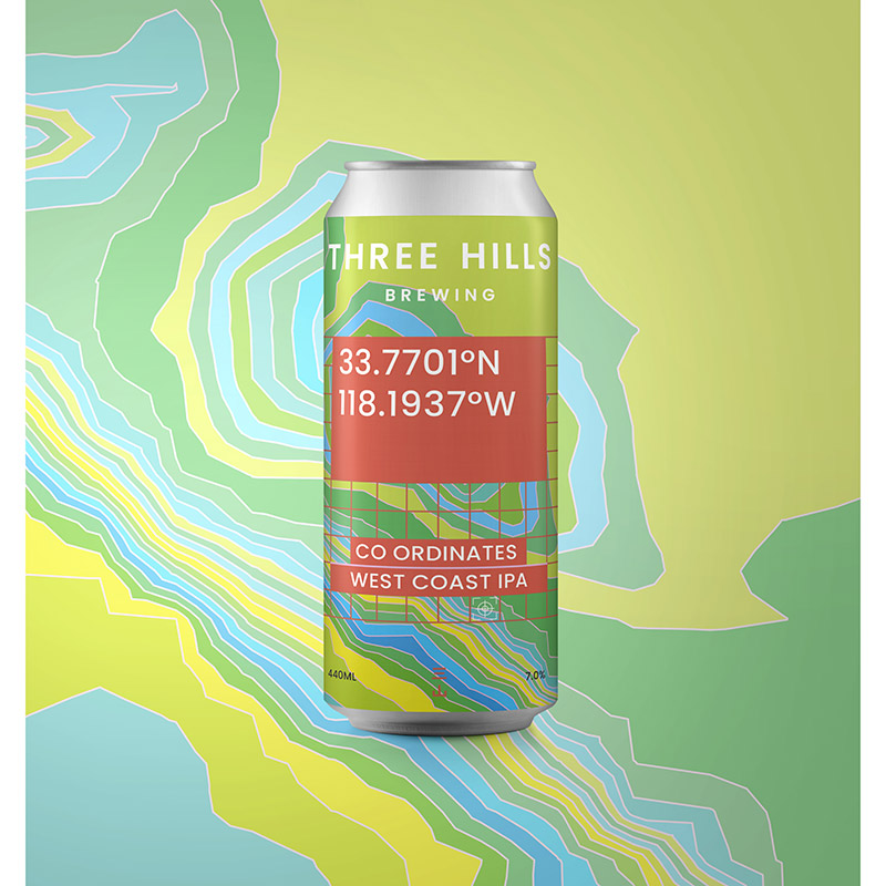 Three Hills Coordinates West Coast IPA 440ml Cans