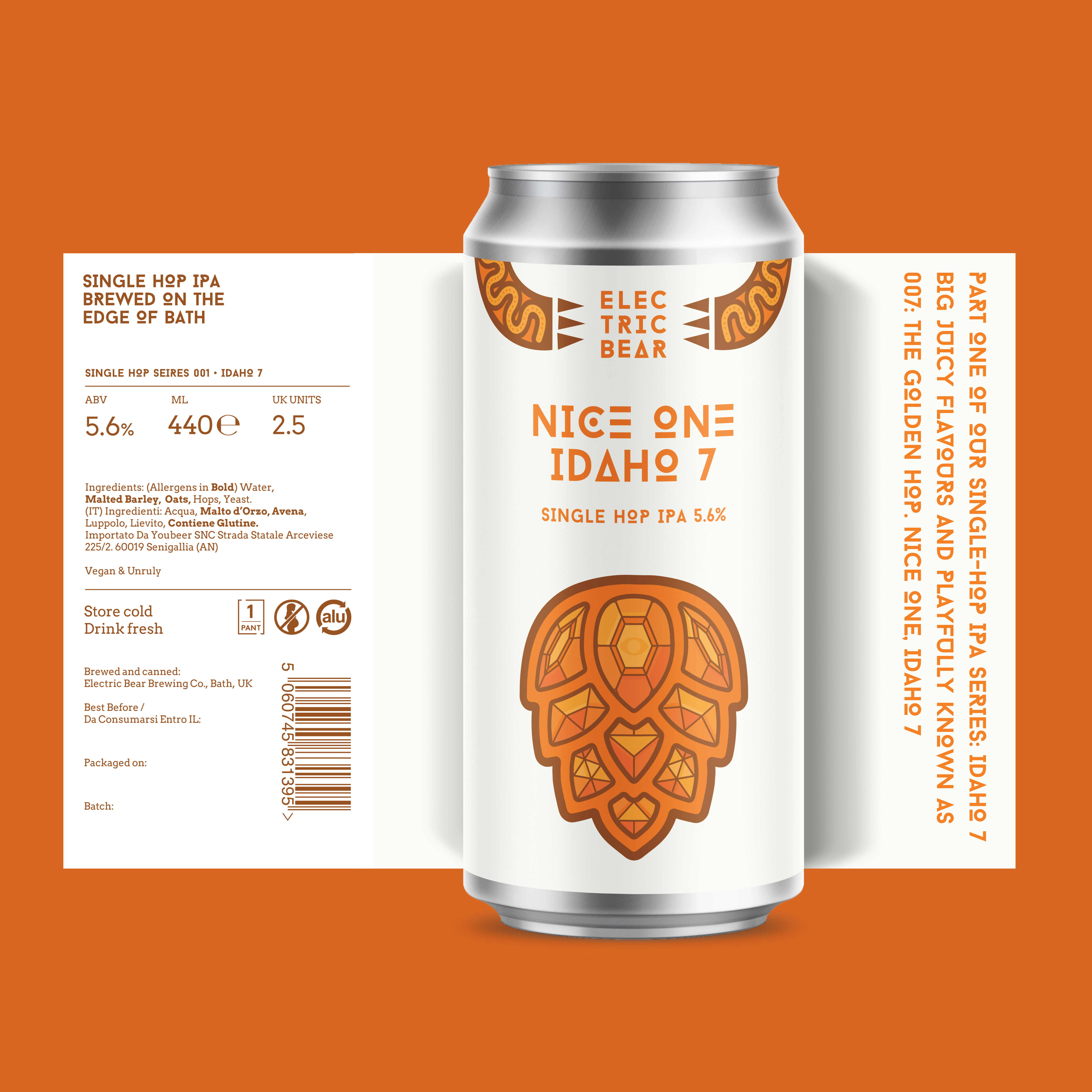 Electric Bear Nice One Idaho 7 Single Hop IPA 440ml Cans