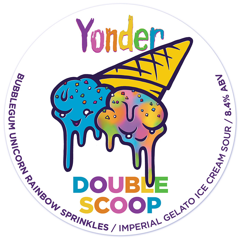 Yonder Double Scoop Bubblegum Unicorn Rainbow Sprinkles Keg