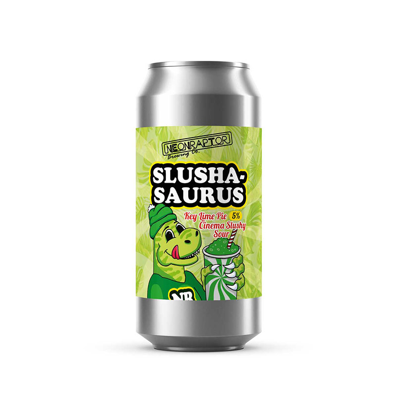 Neon Raptor Slushasaurus Key Lime Pie Sour Cans