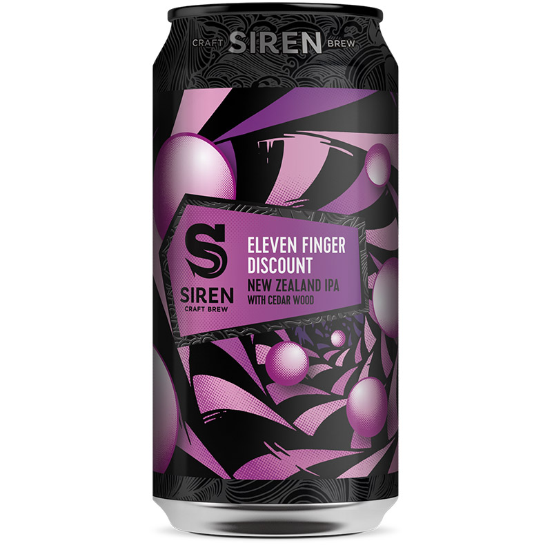 Siren Eleven Finger Discount New Zealand IPA with Cedar Wood Cans