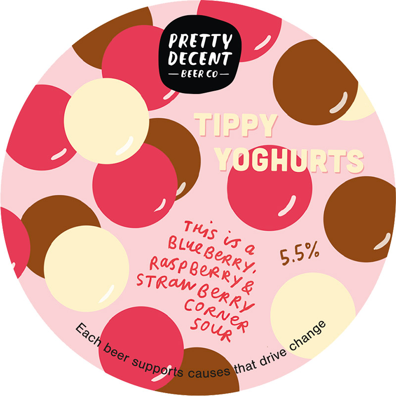 Pretty Decent Tippy Yoghurts?Blueberry, Raspberry, Strawberry Corner Sour Keg