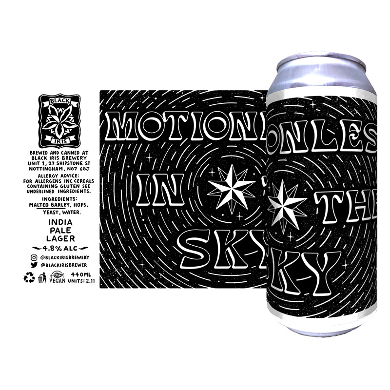 Black Iris Motionless In The Sky India Pale Lager Cans