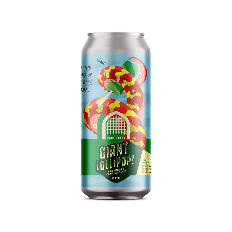 Vault City x Merakai Giant Raspberry Vanilla Lollipop Cans