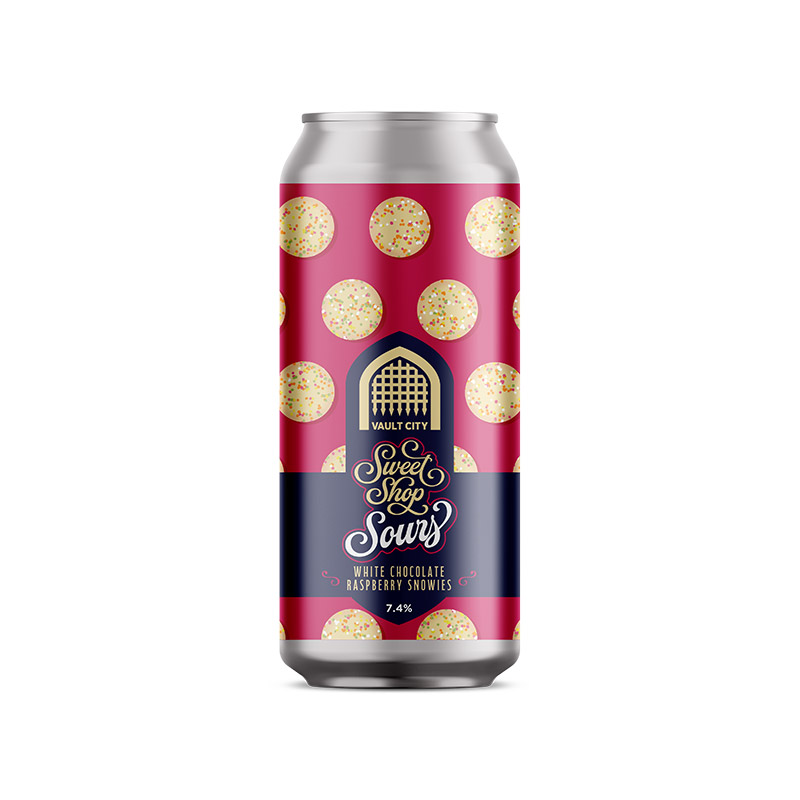 Vault City Sweet Shop White Chocolate Raspberry Snowies Cans