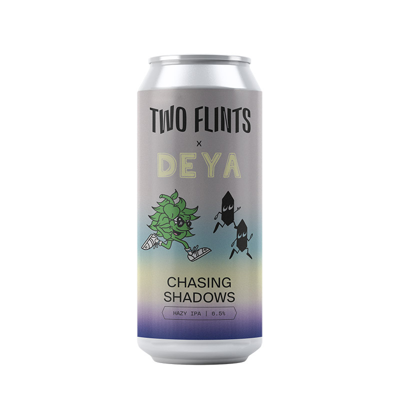 Two Flints X DEYA Chasing Shadows Hazy IPA Cans