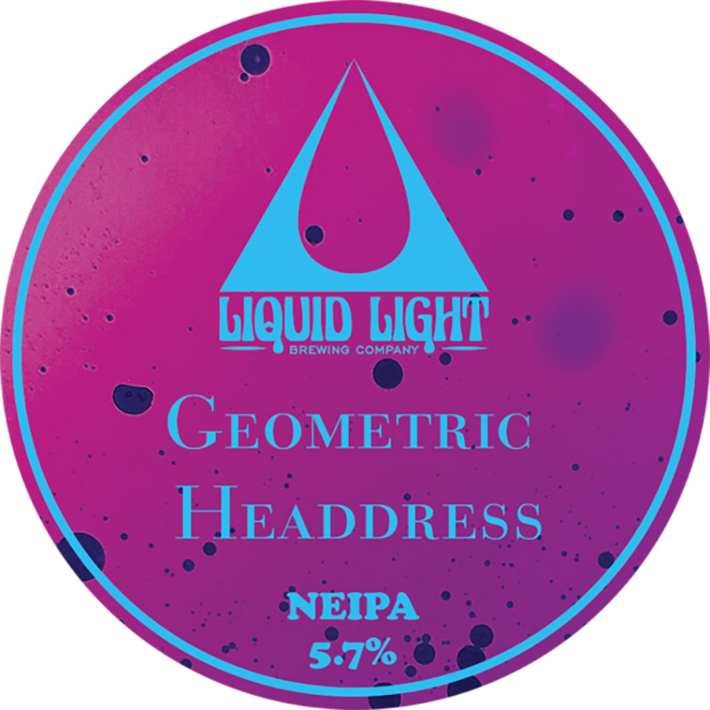 Liquid Light Geometric Headdress NEIPA Keg