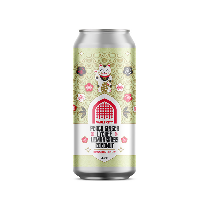 Vault City Peach & Ginger Lychee Lemongrass Coconut Sour Cans