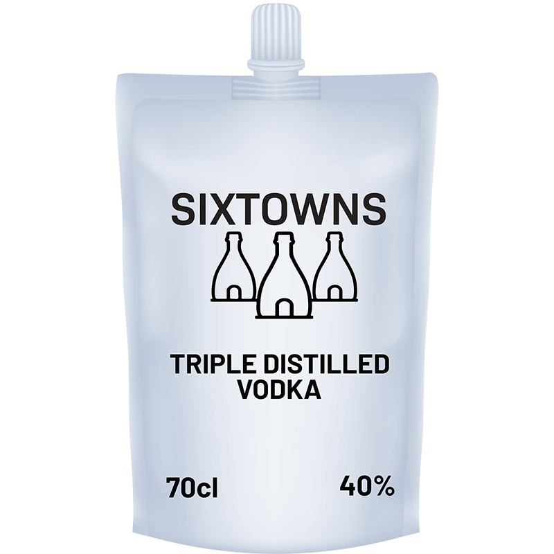Sixtowns Triple Distilled Vodka Refill Pouch