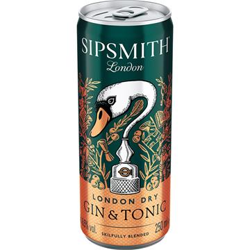 Sipsmith Gin and Tonic 250ml Cans