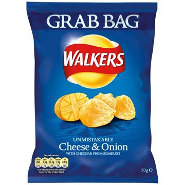 Walkers Cheese & Onion Crisps (Grab Bag)